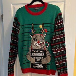 33 degrees Festive ugly Cat Sweater. Men’s med